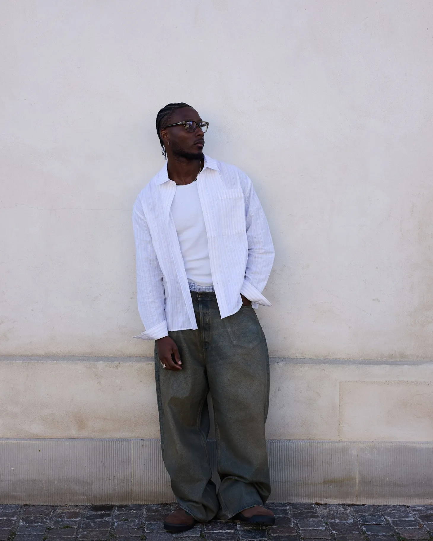 Striped Button-Up Shirt - Brown Stripe