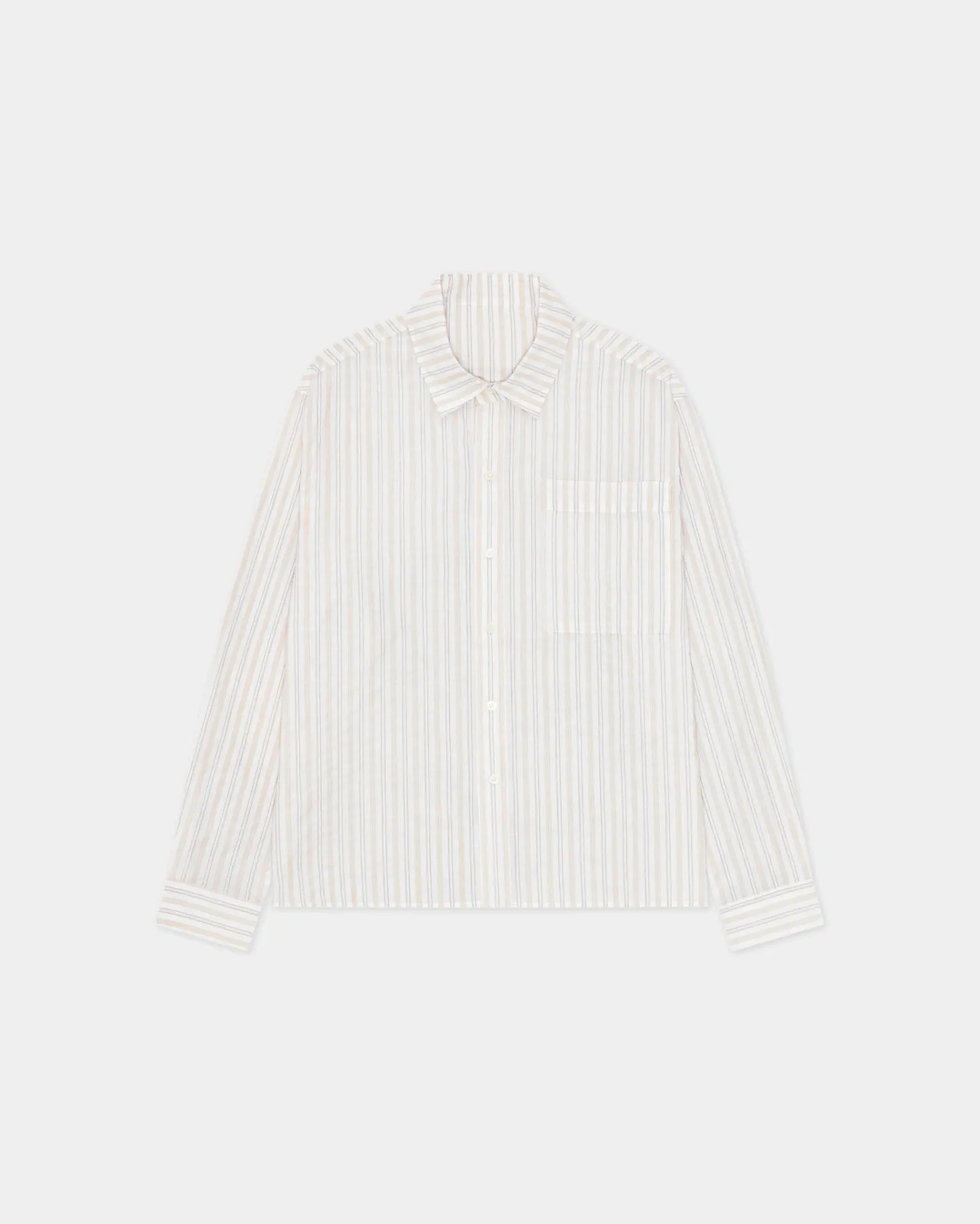 Striped Button-Up Shirt - Brown Stripe