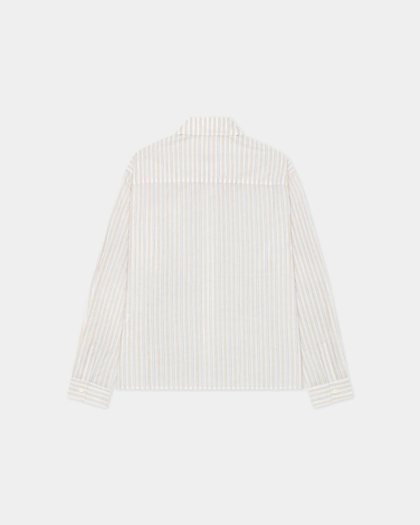 Striped Button-Up Shirt, Women - Brown Stripe
