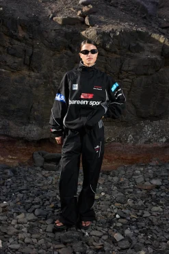 Track Jacket, women - Training Tour - Black / Grey