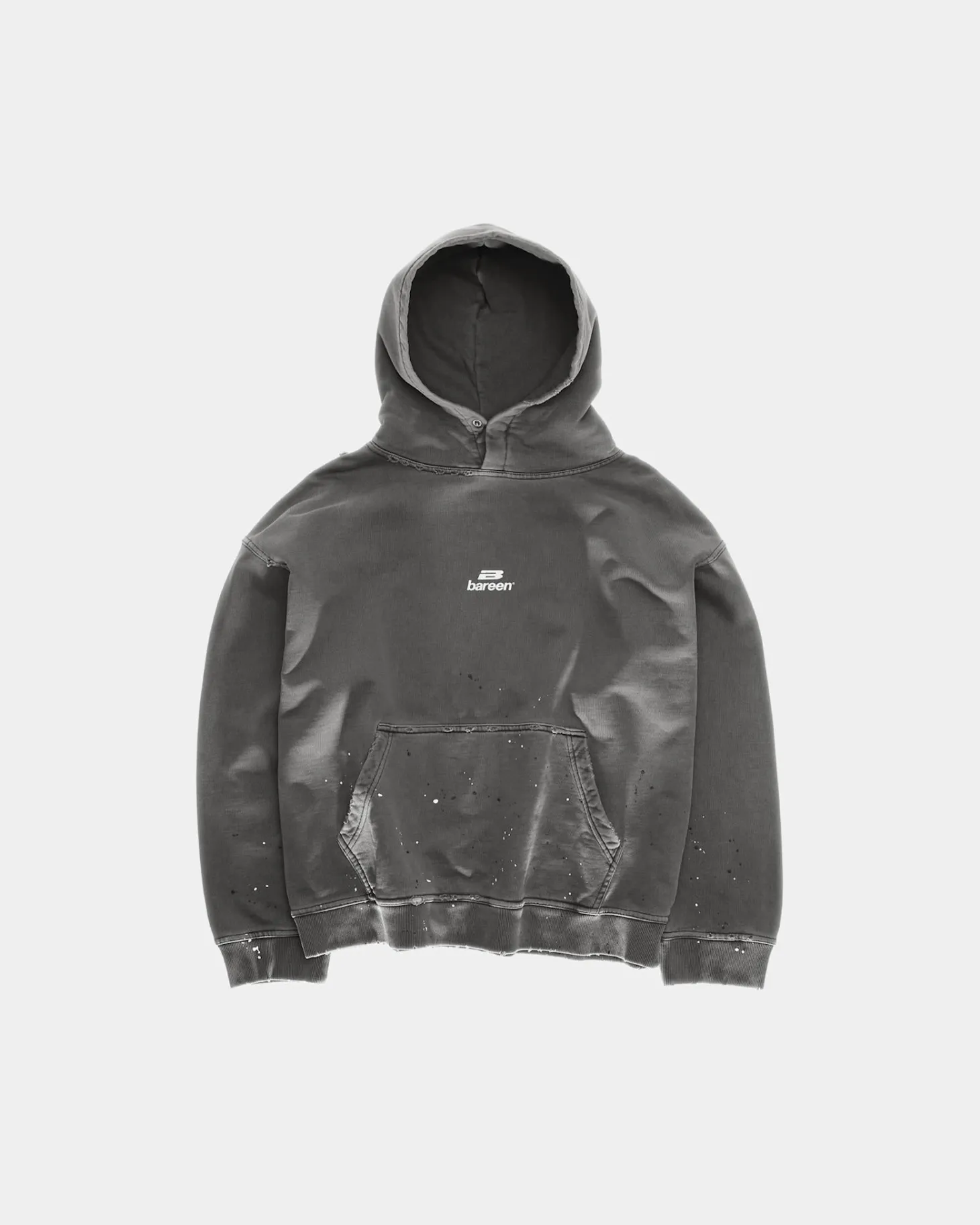 Vintage Oversized Hoodie, Men - Stone Black