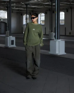Vintage Oversized Waffle Long Sleeve, Men - Stone Green