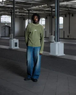 Vintage Oversized Waffle Long Sleeve, Men - Stone Green