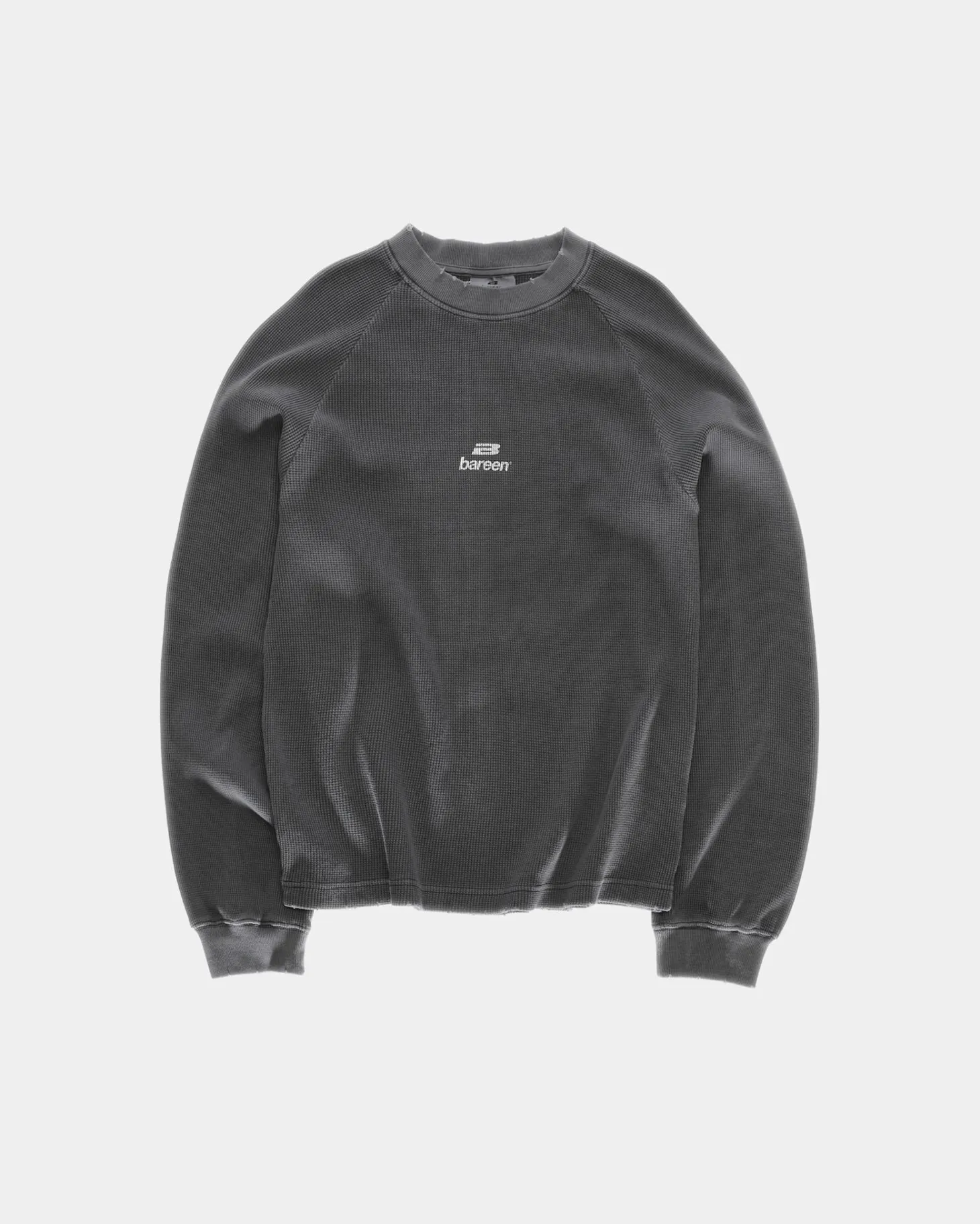 Vintage Oversized Waffle Long Sleeve, Women - Stone Black