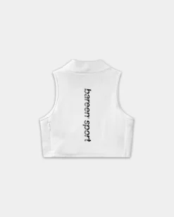 Women's Cropped Half-Zip Top - White