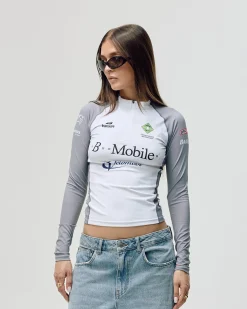 Women's Graphic Cycling Long Sleeve - White
