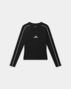 Women's Logo Stretch Long Sleeve - Black