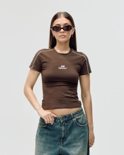 Women's Logo Stretch T-shirt - Brown